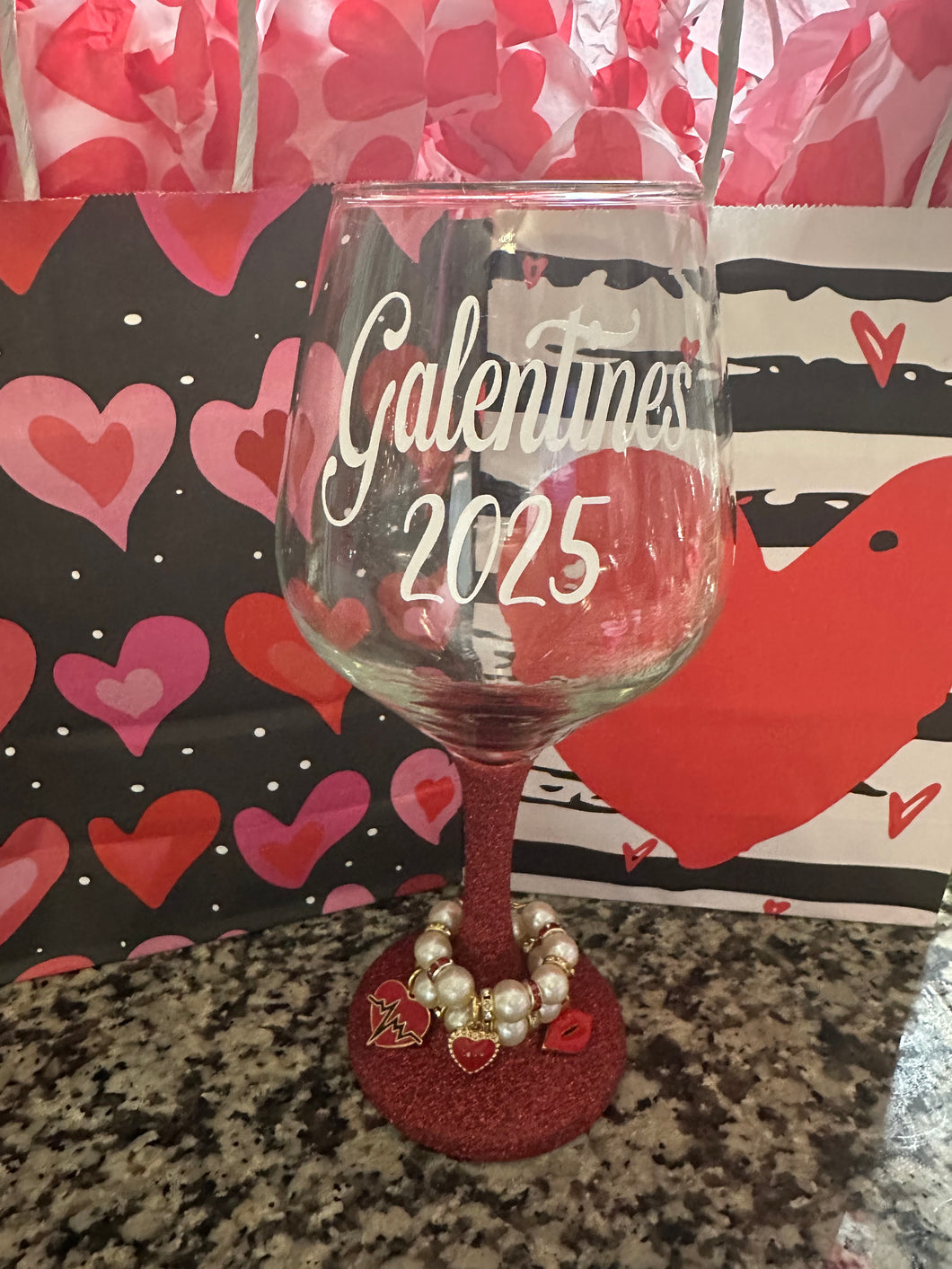 Galentine’s Glam Wine Glasses