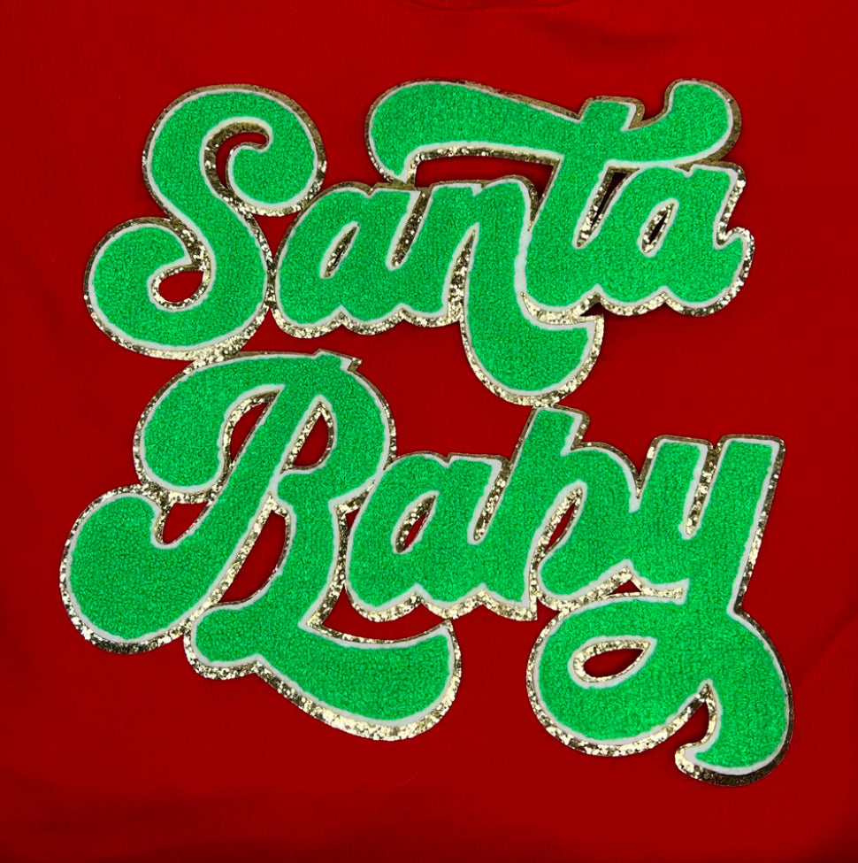 Pre-Order ~ Santa Baby Green Chenille Patch ~ Pre-Order