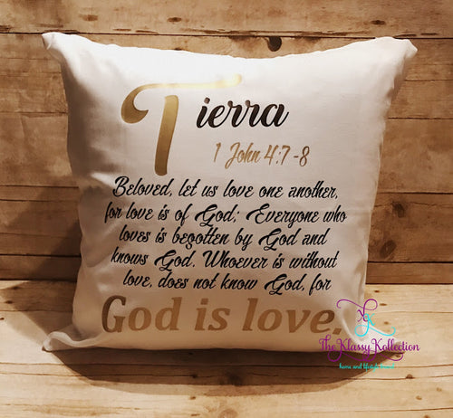 Custom Bible Verse Pillow Cover